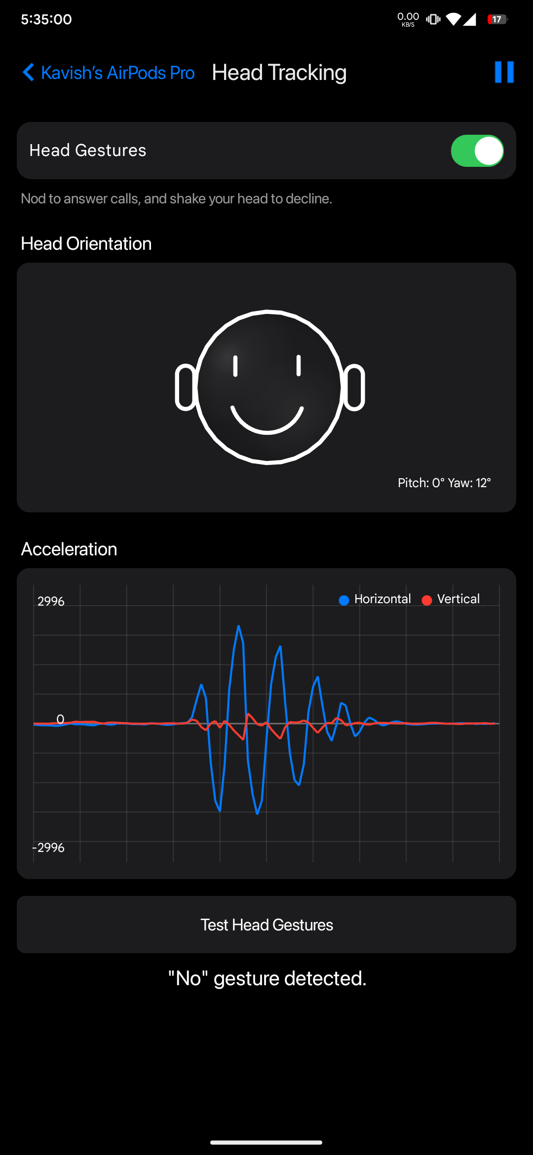 Head Tracking and Gestures