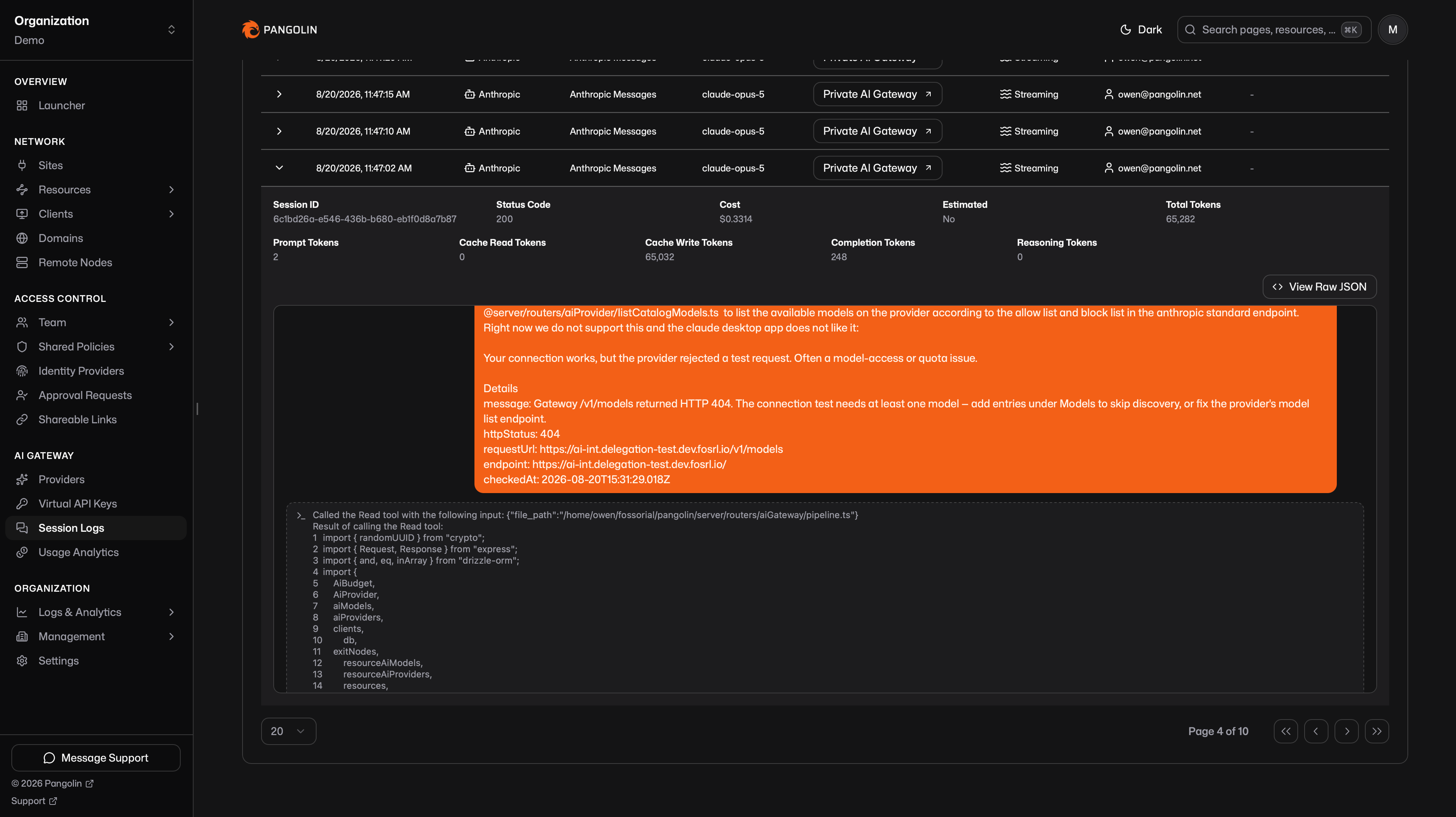 AI Session Logs